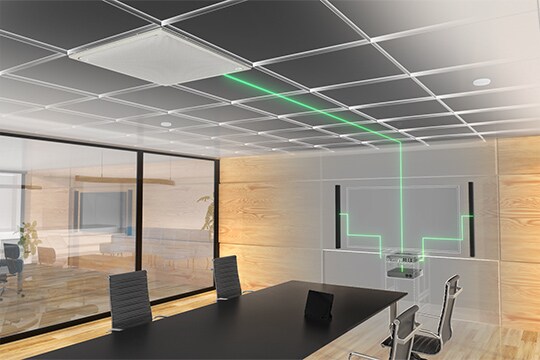 Illustration showing ADECIA devices connected via network